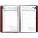 Blueline Blueline Daily Planner - Julian Dates - Daily - January 2024 - December 2024 - 7:00 AM to 7:30 PM - Half-hourly - 1 Day Single Page Layout - 5" x 8" Sheet Size - Wire Bound - Burgundy - Appointment Schedule, Reference Calendar, Notes Area, Tear-off, Address Directory, Phone Directory, Expense Form - 1 Each