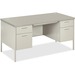 HON Metro Classic Series Double Padestal Desk - 4-Drawer - 60" x 30"29.5" - 4 Drawer(s) - Double Pedestal - Material: Steel - Finish: Gray - Grommet, Security Lock - For Office