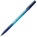 BIC Soft Feel Stic Pen - Medium Pen Point - Blue - Blue Rubber Barrel - 12 / Box 