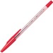Better Ballpoint Stick Pen - Medium Pen Point - Refillable - Red - Clear Barrel - Stainless Steel Tip - 1 Each