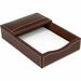Dacasso Rustic Leather Double Legal-Size Trays - 1.8" x 4.8" x 7" x - Leather - 1 / Each - Brown