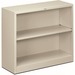 HON Brigade Steel Bookcase | 2 Shelves | 34-1/2"W | Light Gray Finish - 2 Shelf(ves) - 29" Height x 34.5" Width x 12.6" Depth - Adjustable Shelf, Reinforced, Welded, Durable, Compact - Steel