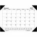 House of Doolittle Economy Refillable Desk Pad - Julian Dates - Monthly - 1 Year - January 2023 - December 2023 - 1 Month Single Page Layout - 22" x 17" Sheet Size - 2.88" x 2.25" Block - Desk Pad - White, Black - Leatherette - Refillable - 1 Each