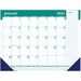 House of Doolittle ExpressTrack Desk Pad Calendar - Julian Dates - Monthly - 13 Month - January 2023 - January 2024 - 1 Month Single Page Layout - 22" x 17" Sheet Size - 2.50" x 2.75" Block - Desk Pad - Blue, Green - Paper - Non-refillable - 1 Each