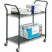 Safco Wire Utility Cart - 2 Shelf - 400 lb Capacity - 4 Casters - 3" Caster Size - Plastic - x 43.8" Width x 19.3" Depth x 41" Height - Black - 1 Each