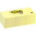 3M Plain Notes - 1.50" x 2" - Rectangle - Unruled - Canary Yellow - Removable - 12 / Pack