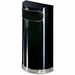 Rubbermaid Commercial Black/Chrome Half Round Receptacle - 9 gal Capacity - Semicircular - 32" Height x 18" Width x 9" Depth - Plastic - Chrome - 1 Each