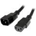 StarTech.com 10ft (3m) Power Extension Cord, C14 to C13, 10A 125V, 18AWG, Computer Power Cord Extension, Power Supply Extension Cable - AC power cord 10ft (3m) 18AWG power supply extension cable IEC 60320 C14 to IEC 60320 C13 connectors;125V at 10A; UL li