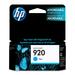 HP 920 Original Ink Cartridge - Single Pack - Inkjet - Cyan - 1 Each