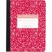 Roaring Spring Wide Ruled Hard Cover Composition Book - 100 Sheets - 200 Pages - Printed - Sewn/Tapebound - Both Side Ruling Surface - Ruled Red Margin - 15 lb Basis Weight - 56 g/m² Grammage - 9 3/4" x 7 1/2" - 0.50" x 7.5"9.8" - White Paper - 1 Eac