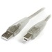 StarTech.com - Transparent USB 2.0 cable - 4 pin USB Type A (M) - 4 pin USB Type B (M) - ( USB / Hi-Speed USB ) - 10 ft - Connect USB 2.0 peripherals to your computer - 10ft usb cable - 10ft a to b usb cable - 10ft usb printer cable - 10ft type a to b usb