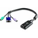 Aten KVM Adapter Cable-TAA Compliant - RJ-45 Female Network, mini-DIN (PS/2) Male Mouse, mini-DIN (PS/2) Male Keyboard, HD-15 Male VGA