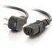 C2G 3ft 18 AWG Universal Flat Panel Power Cord (NEMA 5-15P to IEC320C13) - For Computer, Printer, Scanner, Monitor - Black - 3 ft Cord Length - NEMA 5-15P / IEC 60320 C13