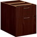 HON BL Series Pedestal File - 2-Drawer - 15.6" x 21.8" x 1" x 19.3" - 2 x Box, File Drawer(s) - Finish: Black, Laminate, Mahogany - Security Lock, Abrasion Resistant, Stain Resistant, Modesty Panel, Grommet, Ball-bearing Suspension, Cord Management, Lockable Drawer - For Office