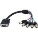 StarTech.com 1 ft Coax HD15 VGA to 5 BNC RGBHV Monitor Cable - HD-15 Male VGA - BNC Female Video - 1ft - Black