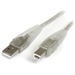 StarTech.com StarTech.com - Transparent USB 2.0 cable - 4 pin USB Type A (M) - 4 pin USB Type B (M) - ( USB / Hi-Speed USB ) - 15 ft - Type A Male - Type B Male - 15ft - Transparent