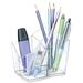 Ellypse Pencil Holder - 3.56" (90.42 mm) x 3.50" (88.90 mm) x 4.60" (116.84 mm) x - 1 Each - Crystal Clear