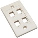 Intellinet Network Solutions 4 Outlet Wall Plate, Ivory - Flush Mount