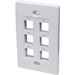 Intellinet Network Solutions 6 Outlet Wall Plate, White - Flush Mount