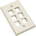 Intellinet Network Solutions 6 Outlet Wall Plate, Ivory - Flush Mount