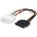 Manhattan 4 Pin to 15 Pin SATA Power Cable, 6.3" - Converts a 4-pin Molex power connection to a 15-pin SATA power connection