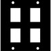 Middle Atlantic UCP Punchout Panel - Aluminum - Black - 3.4" Height x 3.5" Width