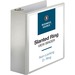Business Source Basic D-Ring White View Binders - 4" Binder Capacity - Letter - 8 1/2" x 11" Sheet Size - D-Ring Fastener(s) - Polypropylene - White - 793.8 g - Clear Overlay - 1 Each