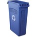 Rubbermaid Commercial Venting Slim Jim Container - 23 gal Capacity - Rectangular - 30" Height x 11" Width x 22" Depth - Plastic - Blue - 1 Each