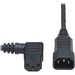 Eaton Tripp Lite Series Power Extension Cord, Left-Angle C13 to C14 PDU Style - 10A, 250V, 18 AWG, 2 ft. (0.61 m), Black - 10A, 18AWG (IEC-320-C14 to Left Angle IEC-320-C13) 2-ft."