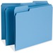 Business Source 1/3 Tab Cut Letter Recycled Top Tab File Folder - 8 1/2" x 11" - Top Tab Location - Assorted Position Tab Position - Blue - 10% Recycled - 100 / Box