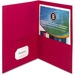 Business Source Letter Pocket Folder - 8 1/2" x 11" - 125 Sheet Capacity - 2 Inside Front & Back Pocket(s) - Paper - Red - 25 / Box
