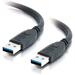 C2G 1m USB 3.0 Cable - M/M - 3.20 ft USB Data Transfer Cable for Hard Disk Drive Enclosure, Printer, Modem, Camera - First End: 1 x Type A Male USB - Second End: 1 x Type A Male USB - 4.8 Gbit/s - Shielding - Black