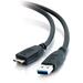 C2G 1m USB Cable - USB 3.0 A to Micro USB B Cable (3ft) - USB Phone Cable - USB - 3.20 ft - 1 x Type A Male USB - 1 x Micro Type B Male USB - Shielding - Black