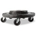 Rubbermaid Commercial Brute Quiet Dolly - 250 lb Capacity - Plastic - x 6.6" Height - Black - 1 Each