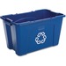 Rubbermaid Commercial 18-gallon Recycling Box - 18 gal Capacity - Rectangular - 14.8" Height x 26" Width x 16" Depth - Polyethylene, Plastic - Blue - 1 Each