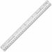 Business Source 12" Plastic Ruler - 12" Length 1.3" Width - 1/16 Graduations - Metric, Imperial Measuring System - Plastic - 1 Each - White
