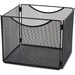 Safco Onyx Steel Mesh Desktop File Box - 10" Height x 12.5" Width x 11" DepthDesktop - Compact, Carrying Handle, Collapsible, Portable - Powder Coated - Black - Steel - 1 Each