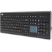 Adesso Wireless Desktop Touchpad Keyboard - Wireless Connectivity - RF - 30 ft - 2.40 GHz - USB Interface - 104 Key On/Off Switch Hot Key(s) - English (US) - QWERTY Layout - TouchPad - Membrane Keyswitch - AAA Battery Size Supported - Black