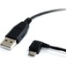 StarTech.com 3 ft Micro USB Cable - A to Left Angle Micro B - Charge or sync your Micro-B USB devices with the cable out of the way