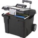 Storex Premium File Cart - Telescopic Handle - Steel, Plastic - 15" Length x 16.4" Width x 17" Depth Height - Black - 1 / Each