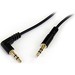 StarTech.com 6 ft Slim 3.5mm to Right Angle Stereo Audio Cable - M/M - Easily connect an iPod® or other MP3 player to a car stereo