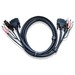 ATEN 2L7D03UD KVM Cable Adapter - 10 ft KVM Cable - First End: 1 x 24-pin DVI Digital Video - Male, 1 x 4-pin USB Type A - Male, 2 x Mini-phone Stereo Audio - Male - Second End: 1 x 24-pin DVI Digital Video - Male, 1 x 4-pin USB Type B - Male, 2 x Mini-ph