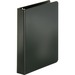 Business Source Basic Round-ring Binder - 1" Binder Capacity - 8 1/2" x 5 1/2" Sheet Size - 3 x Round Ring Fastener(s) - Vinyl - Black - Recycled - Open and Closed Triggers - 1 Each