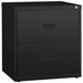 Lorell Value Lateral File - 2-Drawer - 30" x 18.6" x 28.1" - 2 x Drawer(s) for File - A4, Letter, Legal - Interlocking, Ball-bearing Suspension, Adjustable Glide, Locking Drawer - Black - Steel - Recycled