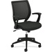 Basyx by HON Mesh Mid-Back Task Chair | Center-Tilt | Fixed Arms | Black Fabric - Black Polyester, Fabric Seat - Black Mesh Back - 5-star Base - Armrest
