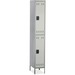 Safco Double-Tier Two-tone Locker with legs - 12" x 18" x 78" - Recessed Locking Handle - Gray - Steel