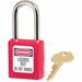 Master Lock Danger Red Safety Padlock - 0.25" (6.35 mm) Shackle Diameter - Red - 1 Each