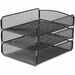 Safco Onyx Letter Tray - 8" Height x 9.3" Width x 11.8" DepthDesktop - Stackable, Sturdy - Powder Coated - Black - Steel - 1 Each