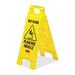 Rubbermaid Wet Floor Caution Sign - 1 Each - Caution Wet Floor Print/Message - 11" (279.40 mm) Width x 25" (635 mm) Height - Rectangular Shape - Foldable, Self-standing - Yellow