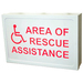 Talkaphone ETP-SIGN/L Lighted Information Sign - AREA OF RESCUE ASSISTANCE Print/Message - 12.3" Width x 8.1" Height - Rectangular Shape - Steel